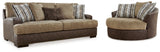 Alesbury Chocolate Sofa and Oversized Swivel Accent Chair from Ashley - Luna Furniture