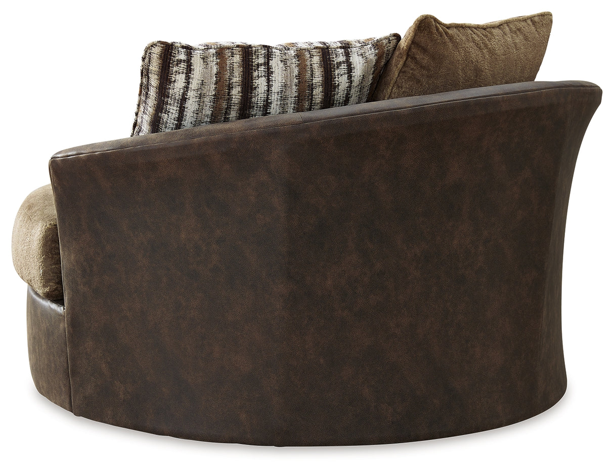 Alesbury Chocolate Sofa and Oversized Swivel Accent Chair from Ashley - Luna Furniture