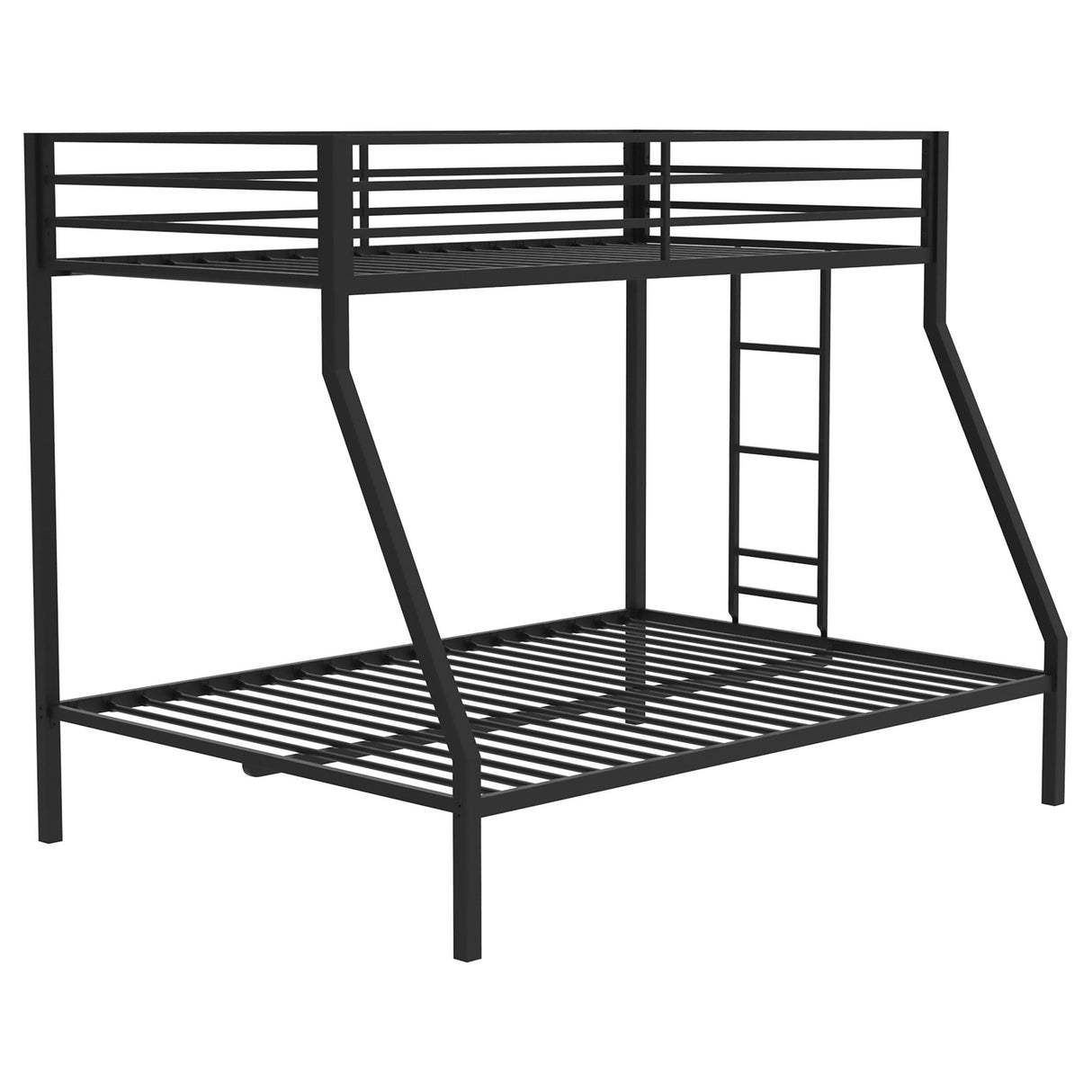 Alevera Metal Twin Over Full Bunk Bed with Ladder Black from Coaster - Luna Furniture