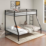 Alevera Metal Twin Over Full Bunk Bed with Ladder Black from Coaster - Luna Furniture