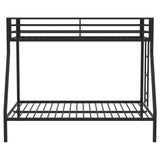 Alevera Metal Twin Over Full Bunk Bed with Ladder Black from Coaster - Luna Furniture