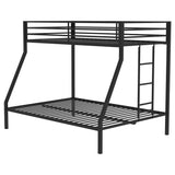 Alevera Metal Twin Over Full Bunk Bed with Ladder Black from Coaster - Luna Furniture