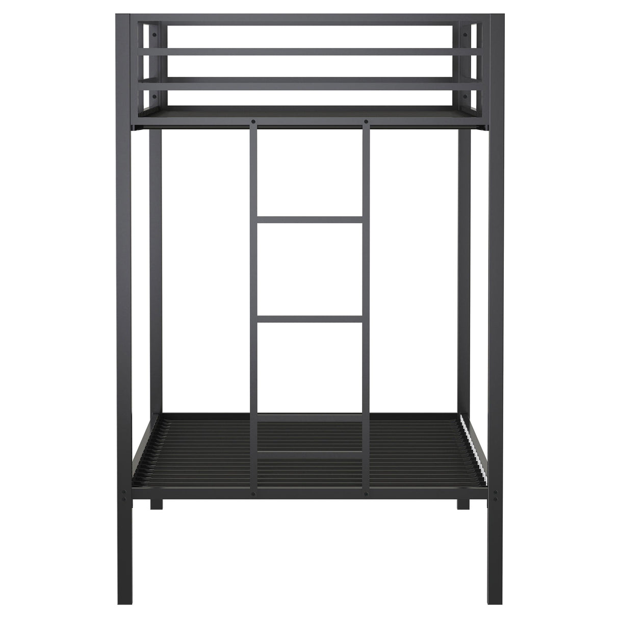 Alevera Black Metal Twin Over Twin Bunk Bed with Ladder from Coaster - Luna Furniture