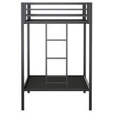 Alevera Black Metal Twin Over Twin Bunk Bed with Ladder from Coaster - Luna Furniture