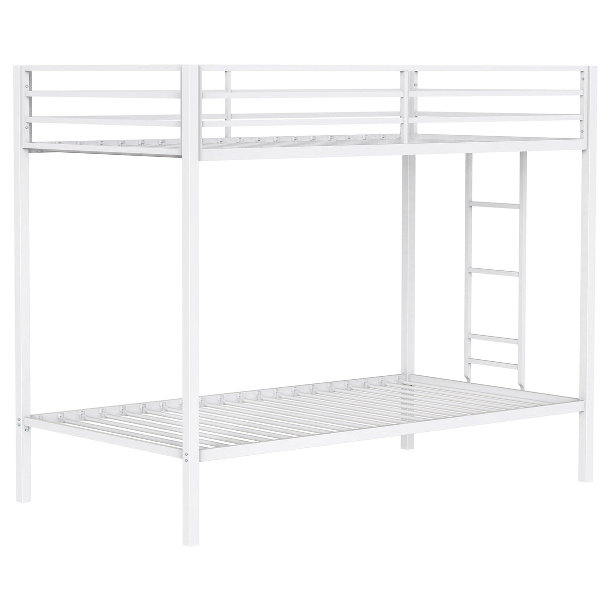 Alevera Metal Twin Over Twin Bunk Bed with Ladder White from Coaster - Luna Furniture