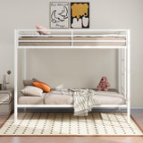 Alevera Metal Twin Over Twin Bunk Bed with Ladder White from Coaster - Luna Furniture