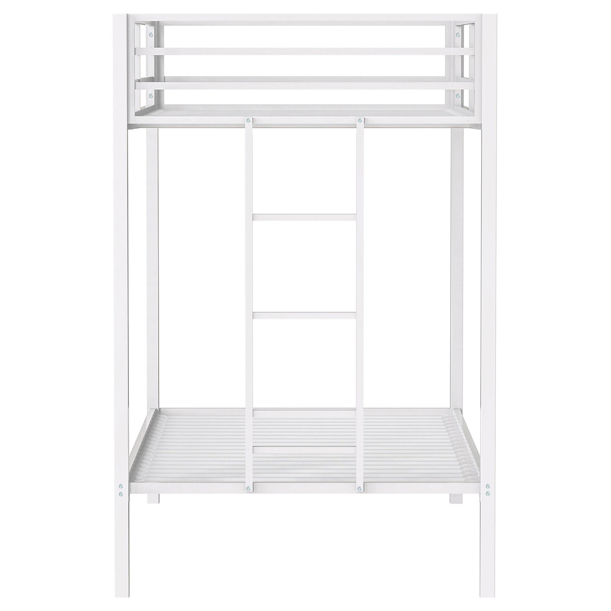 Alevera Metal Twin Over Twin Bunk Bed with Ladder White from Coaster - Luna Furniture