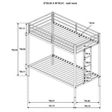 Alevera Metal Twin Over Twin Bunk Bed with Ladder White from Coaster - Luna Furniture