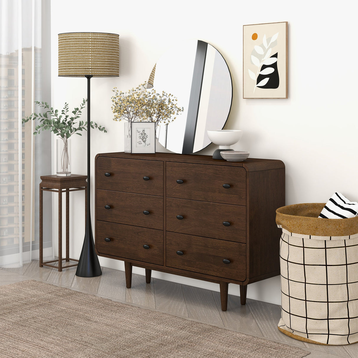 Alexa Mid Century Modern Dresser 6-Drawers Luna Furniture Alexa Mid Century Modern Dresser 6-Drawers Luna Furniture