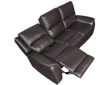 Alexandria Chocolate 3-Piece Top-Grain Leather Power Reclining Living Room Set from Steve Silver - Luna Furniture