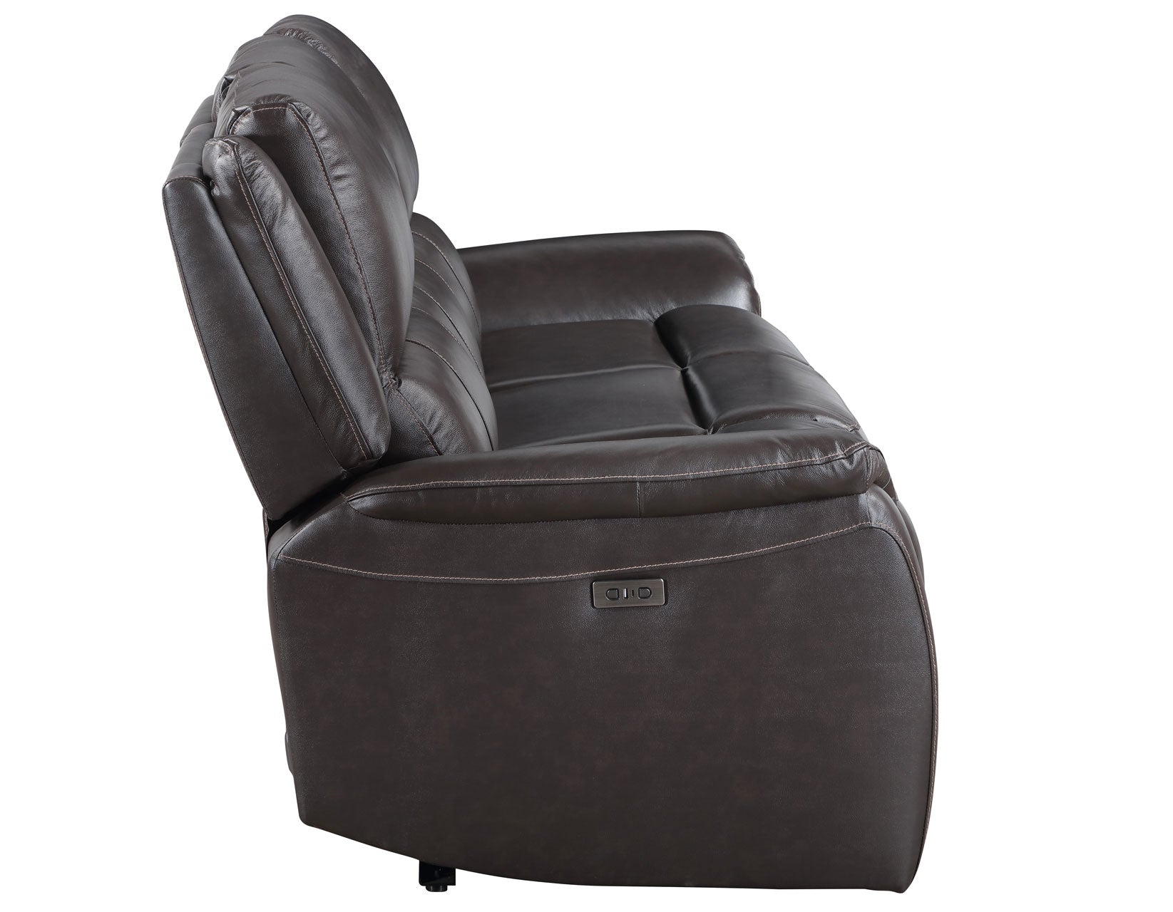 Alexandria Chocolate 3-Piece Top-Grain Leather Power Reclining Living Room Set from Steve Silver - Luna Furniture