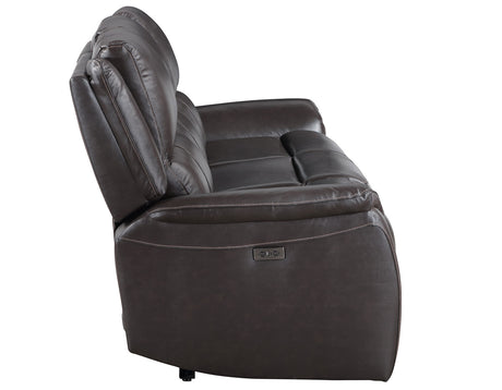 Alexandria Chocolate 3-Piece Top-Grain Leather Power Reclining Living Room Set from Steve Silver - Luna Furniture