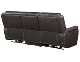 Alexandria Chocolate 3-Piece Top-Grain Leather Power Reclining Living Room Set from Steve Silver - Luna Furniture