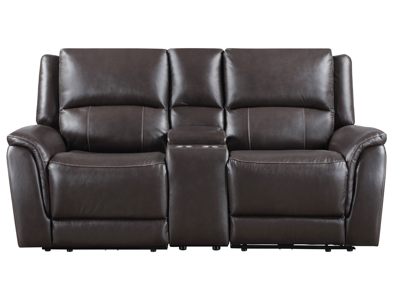Alexandria Chocolate 3-Piece Top-Grain Leather Power Reclining Living Room Set from Steve Silver - Luna Furniture