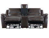 Alexandria Chocolate 3-Piece Top-Grain Leather Power Reclining Living Room Set from Steve Silver - Luna Furniture