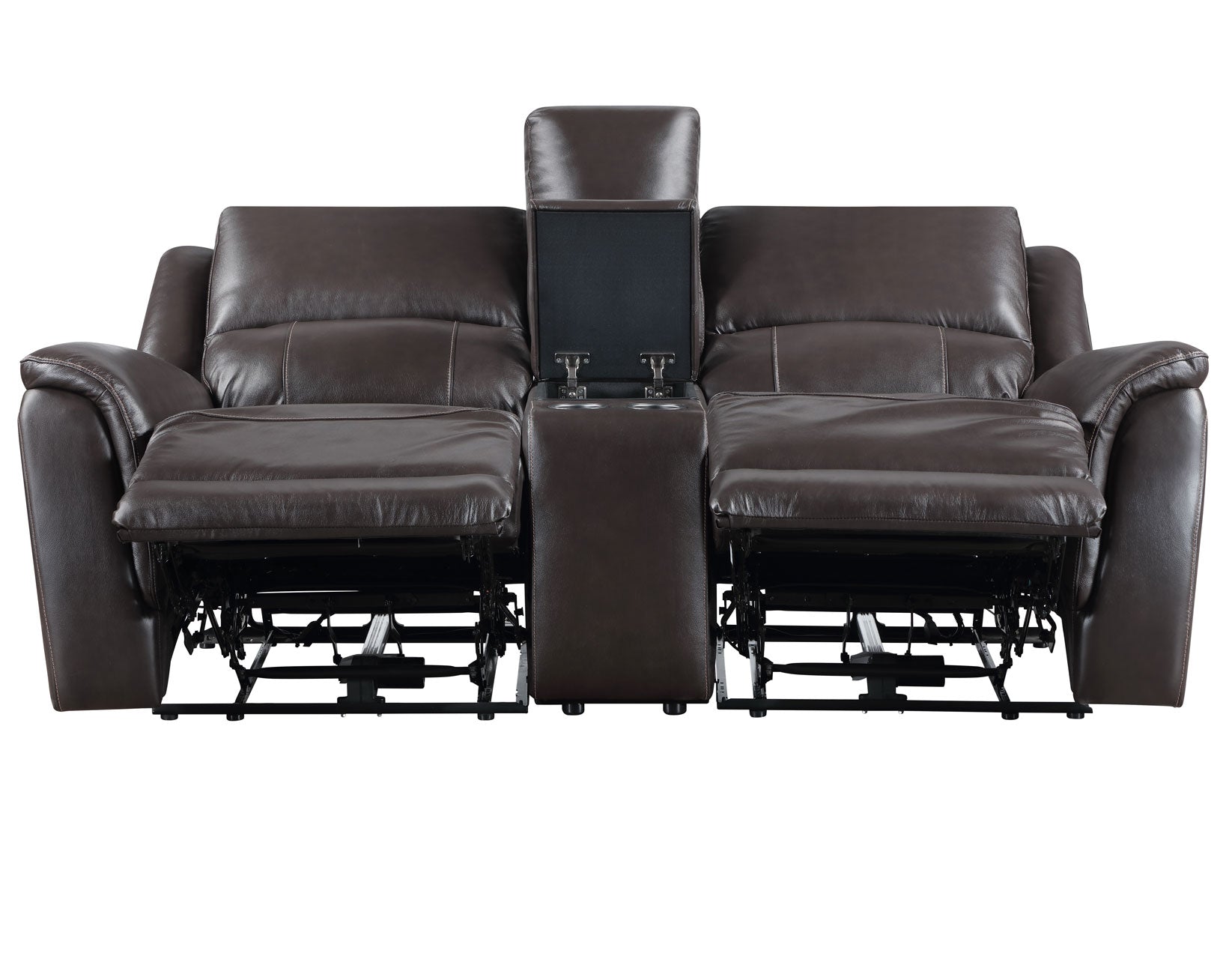 Alexandria Chocolate 3-Piece Top-Grain Leather Power Reclining Living Room Set from Steve Silver - Luna Furniture
