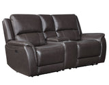 Alexandria Chocolate 3-Piece Top-Grain Leather Power Reclining Living Room Set from Steve Silver - Luna Furniture