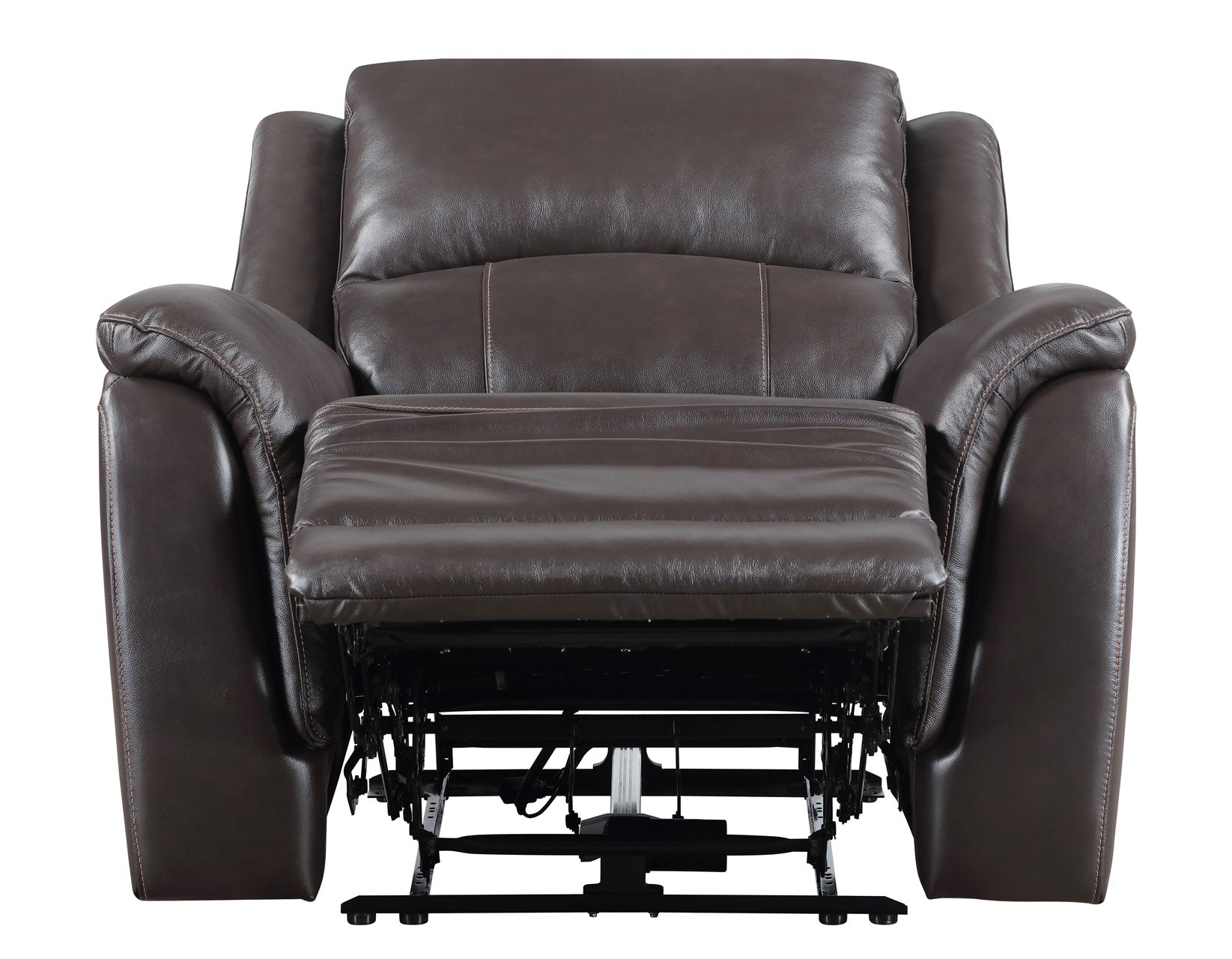 Alexandria Chocolate 3-Piece Top-Grain Leather Power Reclining Living Room Set from Steve Silver - Luna Furniture