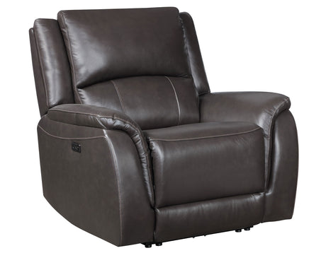 Alexandria Chocolate 3-Piece Top-Grain Leather Power Reclining Living Room Set from Steve Silver - Luna Furniture