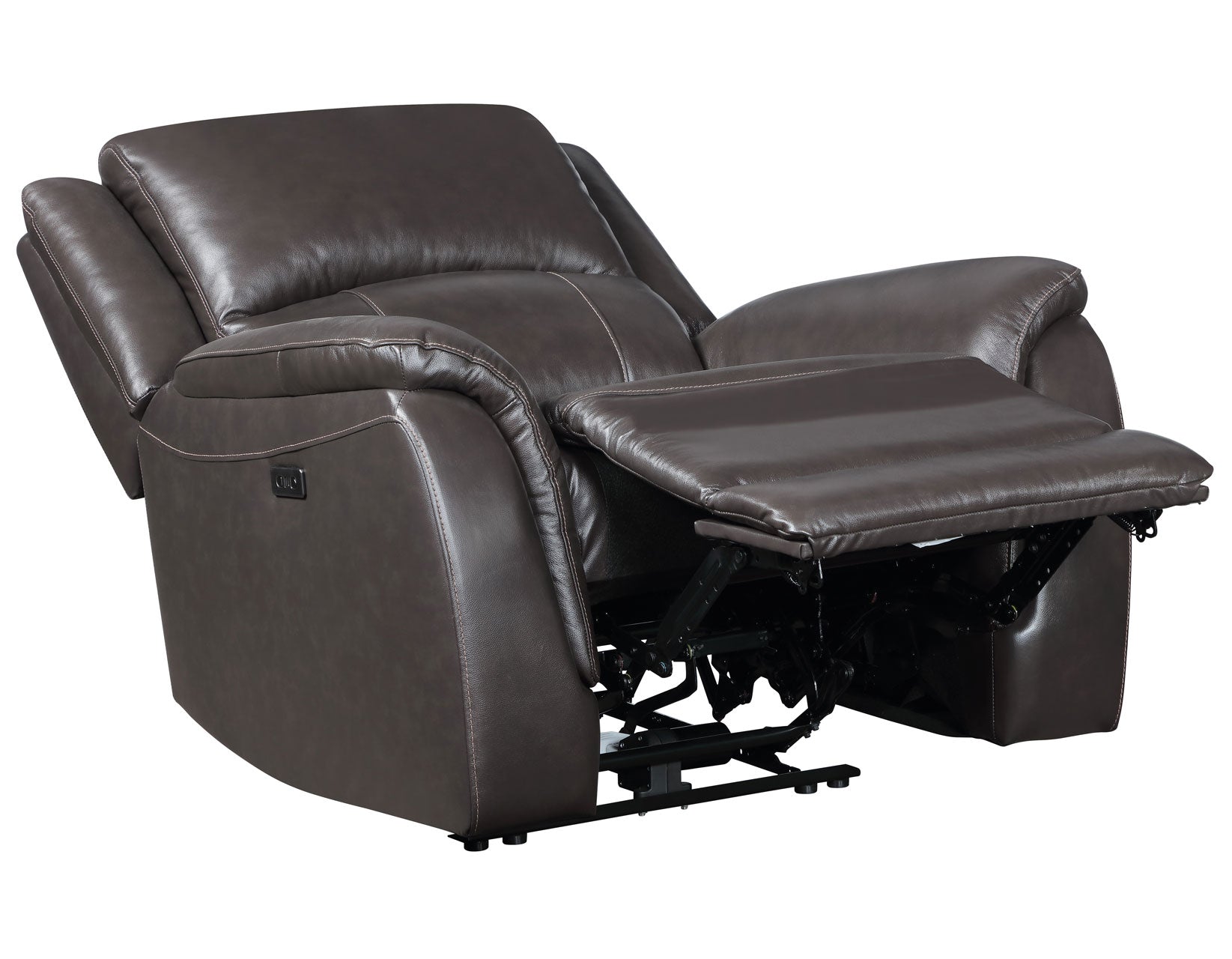 Alexandria Chocolate 3-Piece Top-Grain Leather Power Reclining Living Room Set from Steve Silver - Luna Furniture