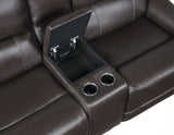 Alexandria Chocolate 3-Piece Top-Grain Leather Power Reclining Living Room Set from Steve Silver - Luna Furniture