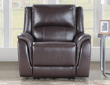 Alexandria Chocolate 3-Piece Top-Grain Leather Power Reclining Living Room Set from Steve Silver - Luna Furniture