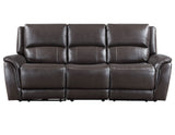 Alexandria Chocolate 3-Piece Top-Grain Leather Power Reclining Living Room Set from Steve Silver - Luna Furniture