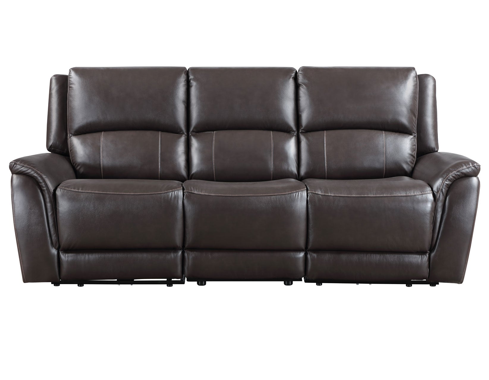 Alexandria Chocolate 3-Piece Top-Grain Leather Power Reclining Living Room Set from Steve Silver - Luna Furniture