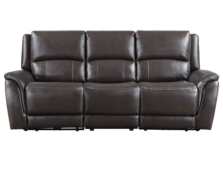 Alexandria Chocolate 3-Piece Top-Grain Leather Power Reclining Living Room Set from Steve Silver - Luna Furniture