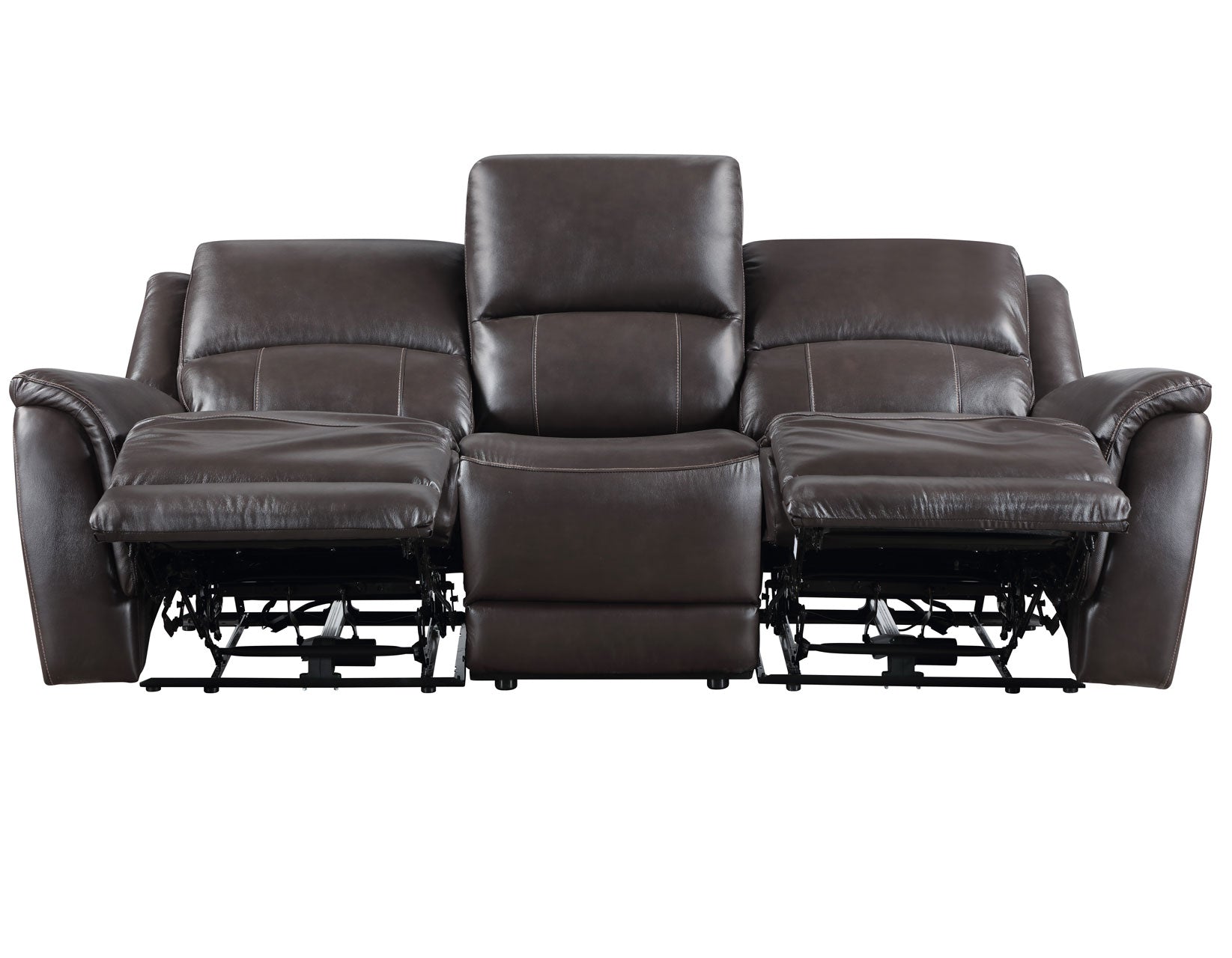 Alexandria Chocolate 3-Piece Top-Grain Leather Power Reclining Living Room Set from Steve Silver - Luna Furniture