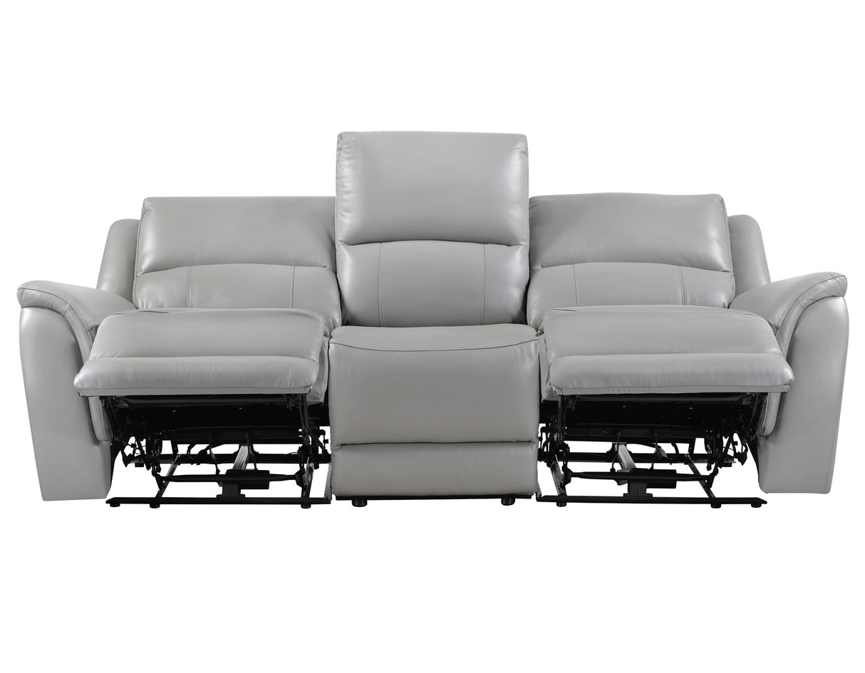 Alexandria Stone 3-Piece Top-Grain Leather Power Reclining Living Room Set from Steve Silver - Luna Furniture