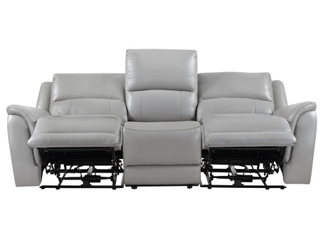 Alexandria Stone 3-Piece Top-Grain Leather Power Reclining Living Room Set from Steve Silver - Luna Furniture