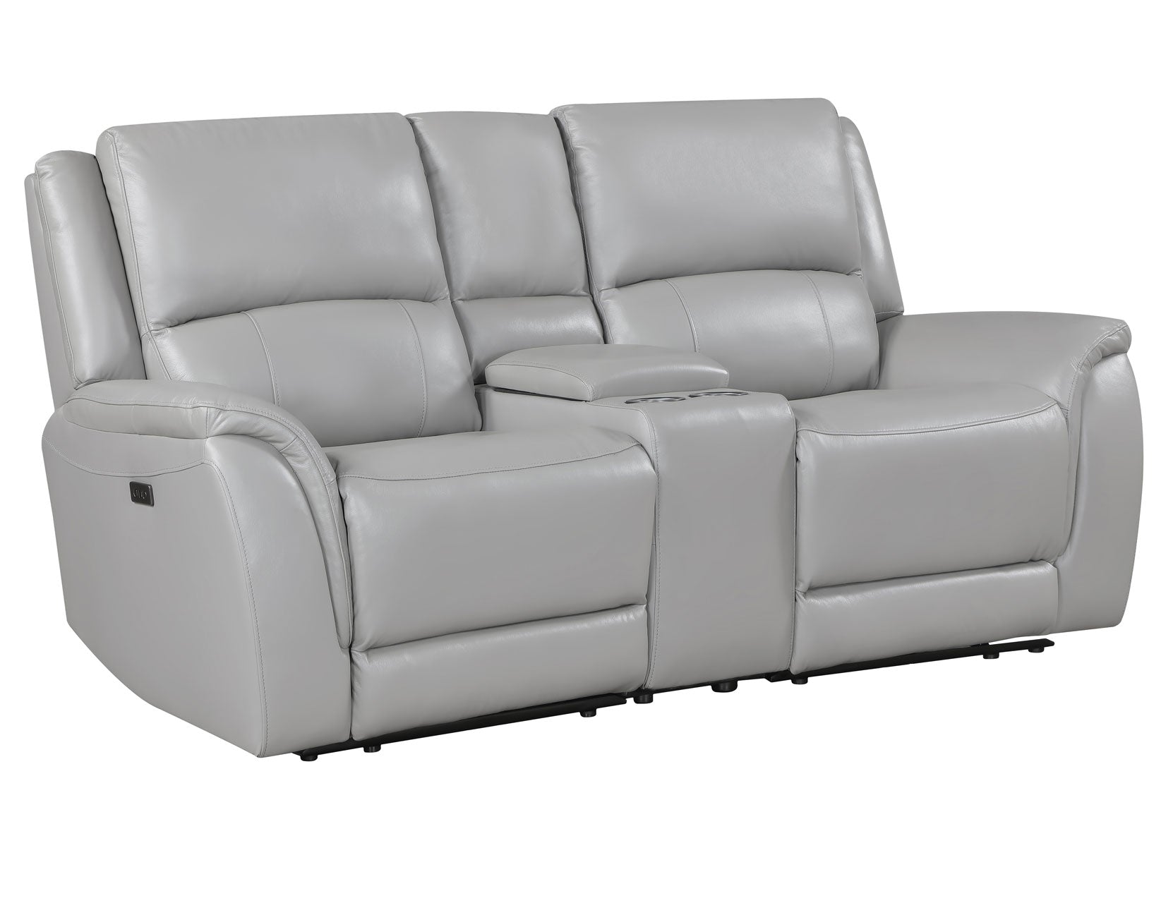 Alexandria Stone 3-Piece Top-Grain Leather Power Reclining Living Room Set from Steve Silver - Luna Furniture