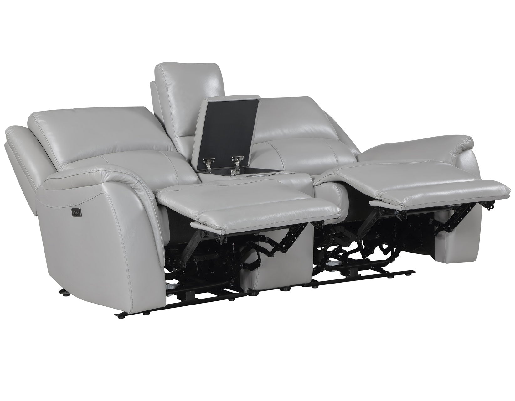 Alexandria Stone 3-Piece Top-Grain Leather Power Reclining Living Room Set from Steve Silver - Luna Furniture