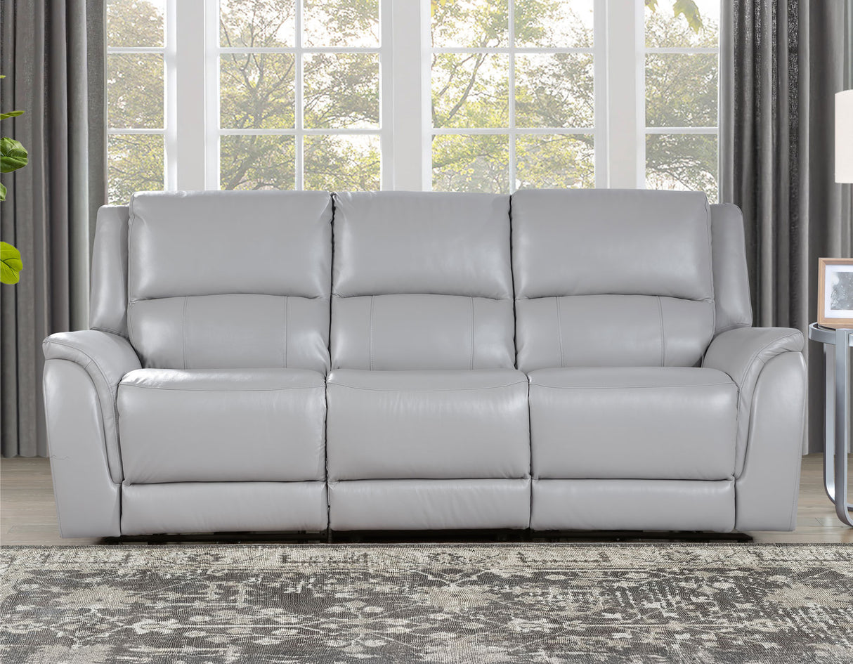 Alexandria Stone 3-Piece Top-Grain Leather Power Reclining Living Room Set from Steve Silver - Luna Furniture