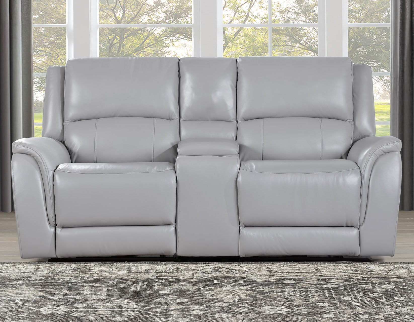 Alexandria Stone 3-Piece Top-Grain Leather Power Reclining Living Room Set from Steve Silver - Luna Furniture