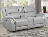 Alexandria Stone 3-Piece Top-Grain Leather Power Reclining Living Room Set from Steve Silver - Luna Furniture