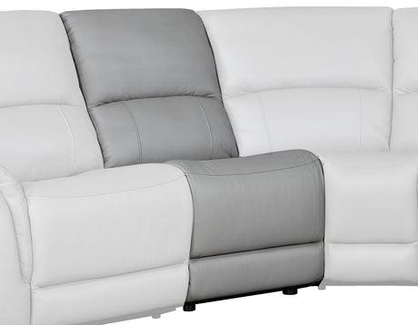 Alexandria Armless Leather Chair, Stone from Steve Silver - Luna Furniture