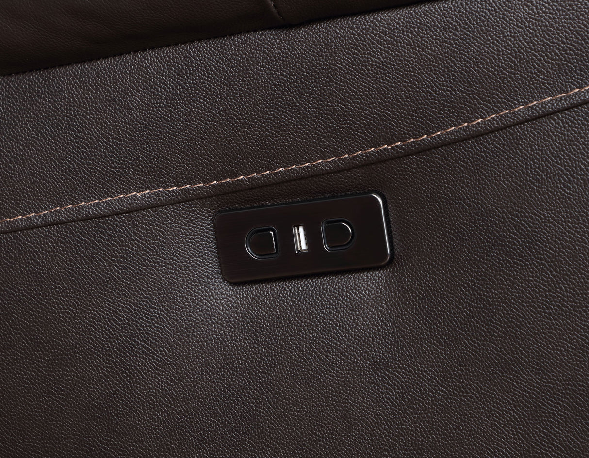 Alexandria Chocolate Top-Grain Leather 6-Piece Power Reclining Set from Steve Silver - Luna Furniture