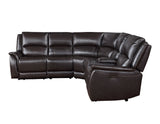 Alexandria Chocolate Top-Grain Leather 6-Piece Power Reclining Set from Steve Silver - Luna Furniture