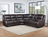 Alexandria Chocolate Top-Grain Leather 6-Piece Power Reclining Set from Steve Silver - Luna Furniture