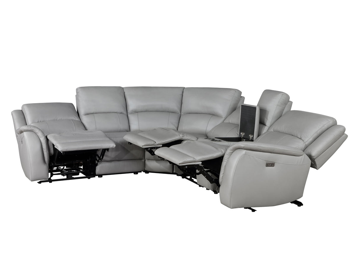 Alexandria Stone Top-Grain Leather 6-Piece Power Reclining Set from Steve Silver - Luna Furniture