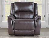Alexandria Chocolate Top-Grain Leather Power Recliner from Steve Silver - Luna Furniture