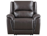 Alexandria Chocolate Top-Grain Leather Power Recliner from Steve Silver - Luna Furniture