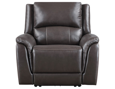 Alexandria Chocolate Top-Grain Leather Power Recliner from Steve Silver - Luna Furniture