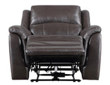 Alexandria Chocolate Top-Grain Leather Power Recliner from Steve Silver - Luna Furniture