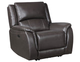 Alexandria Chocolate Top-Grain Leather Power Recliner from Steve Silver - Luna Furniture