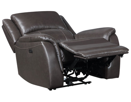 Alexandria Chocolate Top-Grain Leather Power Recliner from Steve Silver - Luna Furniture