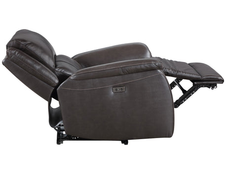 Alexandria Chocolate Top-Grain Leather Power Recliner from Steve Silver - Luna Furniture