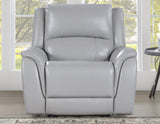 Alexandria Stone Top-Grain Leather Power Recliner from Steve Silver - Luna Furniture